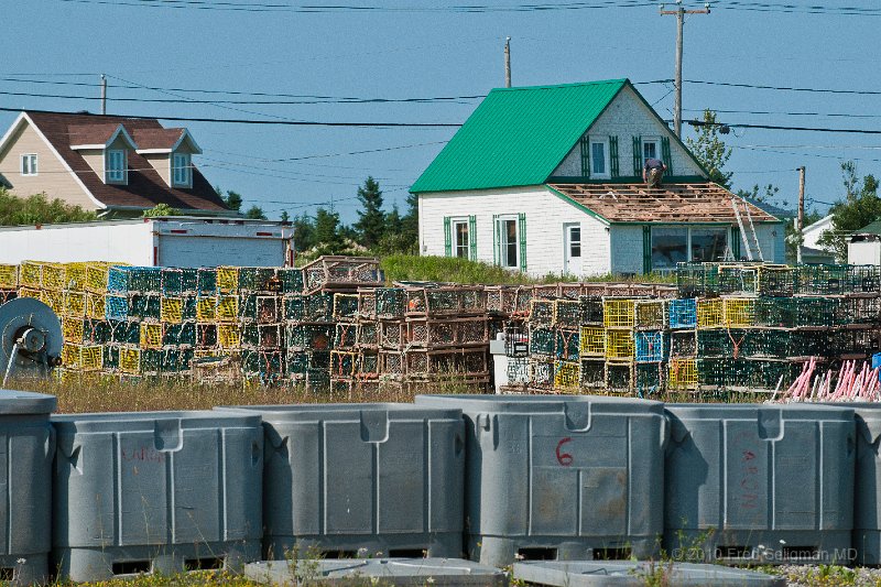 20100720_155642 Nikon D300.jpg - Lobster traps, Caron Seafood Processing, St Therese de Gaspe, QC